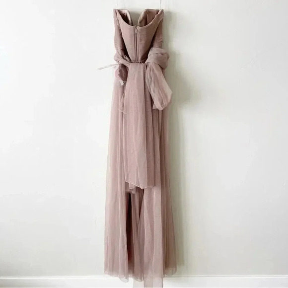 Birdy Grey Christina Convertible Bridesmaid Dress in Tulle Sandy Taupe S NWT - Picture 14 of 14
